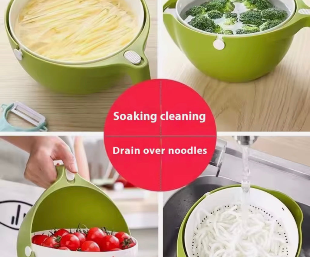 2-in-1 Produce Washing Bowl for Greens, Veg & Fruit