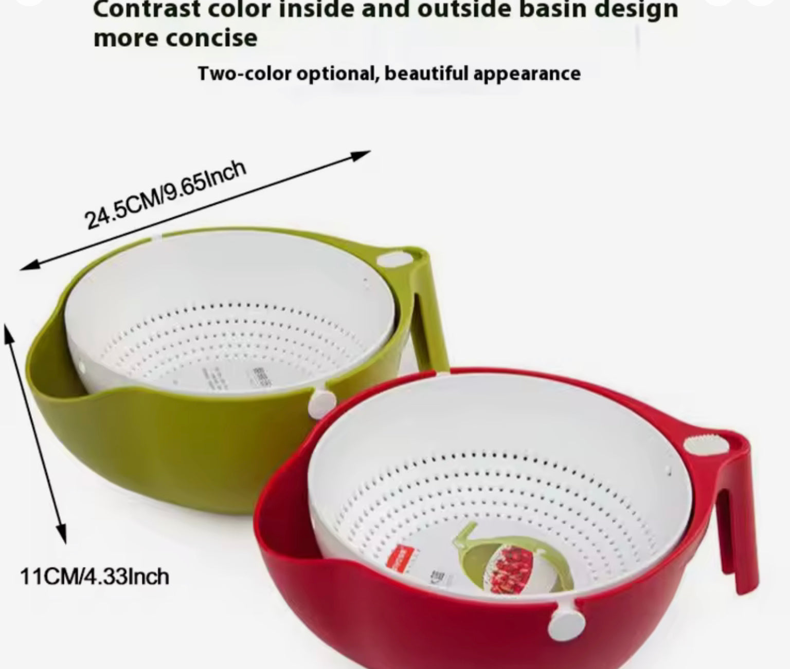 2-in-1 Produce Washing Bowl for Greens, Veg & Fruit